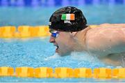 20 April 2021; Cillian Melly of National Centre Dublin competes in the 200 metre butterfly on day one of the Irish National Swimming Team Trials at Sport Ireland National Aquatic Centre in the Sport Ireland Campus, Dublin. Photo by Brendan Moran/Sportsfile