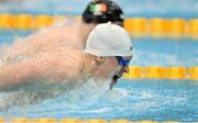 20 April 2021; Brendan Hyland of National Centre Dublin competes with Cillian Melly of National Centre Dublin in the 200 metre butterfly on day one of the Irish National Swimming Team Trials at Sport Ireland National Aquatic Centre in the Sport Ireland Campus, Dublin. Photo by Brendan Moran/Sportsfile