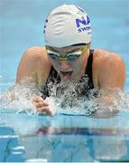 20 April 2021; Ellen Keane of National Centre Dublin competes in the 100 metre breaststroke on day one of the Irish National Swimming Team Trials at Sport Ireland National Aquatic Centre in the Sport Ireland Campus, Dublin. Photo by Brendan Moran/Sportsfile