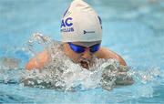 20 April 2021; Nicole Turner of National Centre Dublin competes in the 100 metre breaststroke on day one of the Irish National Swimming Team Trials at Sport Ireland National Aquatic Centre in the Sport Ireland Campus, Dublin. Photo by Brendan Moran/Sportsfile