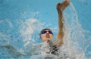 20 April 2021; Bethy Firth of Ards SC competes in the 100 metre backstroke on day one of the Irish National Swimming Team Trials at Sport Ireland National Aquatic Centre in the Sport Ireland Campus, Dublin. Photo by Brendan Moran/Sportsfile