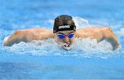 20 April 2021; Cillian Melly of National Centre Dublin competes in the 200 metre butterfly on day one of the Irish National Swimming Team Trials at Sport Ireland National Aquatic Centre in the Sport Ireland Campus, Dublin. Photo by Brendan Moran/Sportsfile