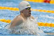 20 April 2021; Nicholas Quinn of Castlebar SC competes in the 100 metre breaststroke on day one of the Irish National Swimming Team Trials at Sport Ireland National Aquatic Centre in the Sport Ireland Campus, Dublin. Photo by Brendan Moran/Sportsfile