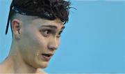 20 April 2021; Jack McMillan of Bangor SC after the 200 metre freestyle on day one of the Irish National Swimming Team Trials at Sport Ireland National Aquatic Centre in the Sport Ireland Campus, Dublin. Photo by Brendan Moran/Sportsfile
