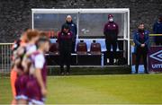 20 April 2021; Drogheda United manager Tim Clancy stands for a moments silence for the passing of his mother, Peggy, before the SSE Airtricity League Premier Division match between Drogheda United and Shamrock Rovers at United Park in Drogheda, Louth. Photo by Ben McShane/Sportsfile