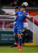 20 April 2021; Adam O'Reilly of Waterford in action against Ben McCormack of St Patrick's Athletic during the SSE Airtricity League Premier Division match between St Patrick's Athletic and Waterford at Richmond Park in Dublin. Photo by Harry Murphy/Sportsfile