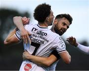20 April 2021; Jordan Gibson of Sligo Rovers, 7, is congratulated by team captain Greg Bolger after he scored his side's first goal during the SSE Airtricity League Premier Division match between Bohemians and Sligo Rovers at Dalymount Park in Dublin. Photo by Matt Browne/Sportsfile