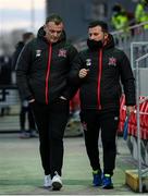 20 April 2021; Dundalk sporting director Jim Magilton, left, and Dundalk coach Giuseppi Rossi during the SSE Airtricity League Premier Division match between Derry City and Dundalk at the Ryan McBride Brandywell Stadium in Derry. Photo by Stephen McCarthy/Sportsfile