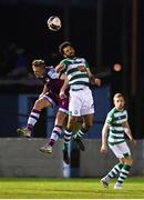 20 April 2021; Roberto Lopes of Shamrock Rovers in action against Killian Phillips of Drogheda United during the SSE Airtricity League Premier Division match between Drogheda United and Shamrock Rovers at United Park in Drogheda, Louth. Photo by Ben McShane/Sportsfile