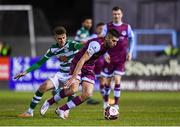 20 April 2021; Luke Heeney of Drogheda United in action against Dylan Watts of Shamrock Rovers during the SSE Airtricity League Premier Division match between Drogheda United and Shamrock Rovers at United Park in Drogheda, Louth. Photo by Ben McShane/Sportsfile
