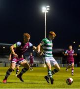 20 April 2021; Rory Gaffney of Shamrock Rovers in action against Hugh Douglas of Drogheda United during the SSE Airtricity League Premier Division match between Drogheda United and Shamrock Rovers at United Park in Drogheda, Louth. Photo by Ben McShane/Sportsfile