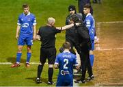20 April 2021; Waterford assistant manager Michael Newell after being shown a red card by referee Graham Kelly during the SSE Airtricity League Premier Division match between St Patrick's Athletic and Waterford at Richmond Park in Dublin. Photo by Harry Murphy/Sportsfile