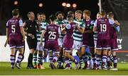 20 April 2021; Players from both sides tussle during the SSE Airtricity League Premier Division match between Drogheda United and Shamrock Rovers at United Park in Drogheda, Louth. Photo by Ben McShane/Sportsfile