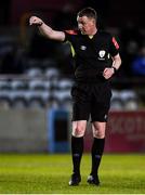 20 April 2021; Referee Damien MacGraith during the SSE Airtricity League Premier Division match between Drogheda United and Shamrock Rovers at United Park in Drogheda, Louth. Photo by Ben McShane/Sportsfile
