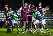 20 April 2021; Danny Mandroiu of Shamrock Rovers, left, celebrates after scoring his side's first goal during the SSE Airtricity League Premier Division match between Drogheda United and Shamrock Rovers at United Park in Drogheda, Louth. Photo by Ben McShane/Sportsfile