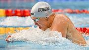 21 April 2021; Darragh Greene of National Centre Dublin competes in the 100 metre breaststroke on day two of the Irish National Swimming Team Trials at Sport Ireland National Aquatic Centre in the Sport Ireland Campus, Dublin. Photo by Brendan Moran/Sportsfile