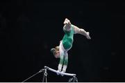 21 April 2021; Meg Ryan of Ireland, Tokyo first reserve gymnast, competes on the uneven bars in the women's artistic qualifying round, subdivision 4, during day one of the 2021 European Championships in Artistic Gymnastics at St. Jakobshalle in Basel, Switzerland. Photo by Thomas Schreyer/Sportsfile