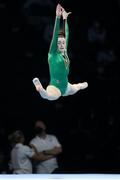 21 April 2021; Emma Slevin of Ireland competes on the floor in the women's artistic qualifying round, subdivision 4, during day one of the 2021 European Championships in Artistic Gymnastics at St. Jakobshalle in Basel, Switzerland. Photo by Thomas Schreyer/Sportsfile