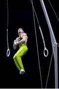 22 April 2021; Adam Steele of Ireland competes on the rings in the men’s artistic qualifying round, subdivision 3, during day two of the 2021 European Championships in Artistic Gymnastics at St. Jakobshalle in Basel, Switzerland. Photo by Thomas Schreyer/Sportsfile