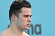 22 April 2021; Calum Bain of University of Sterling SC after competing in the 50 metre freestyle on day three of the Irish National Swimming Team Trials at Sport Ireland National Aquatic Centre in the Sport Ireland Campus, Dublin. Photo by Brendan Moran/Sportsfile