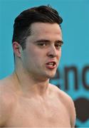 22 April 2021; Calum Bain of University of Sterling SC after the 50 metre freestyle on day three of the Irish National Swimming Team Trials at Sport Ireland National Aquatic Centre in the Sport Ireland Campus, Dublin. Photo by Brendan Moran/Sportsfile