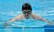 23 April 2021; Ben Woodside of Larne SC competes in the 200 metre breaststroke on day four of the Irish National Swimming Team Trials at Sport Ireland National Aquatic Centre in the Sport Ireland Campus, Dublin. Photo by Brendan Moran/Sportsfile