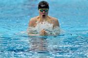 23 April 2021; Uiseann Cooke of University of Edinburgh competes in the 200 metre breaststroke on day four of the Irish National Swimming Team Trials at Sport Ireland National Aquatic Centre in the Sport Ireland Campus, Dublin. Photo by Brendan Moran/Sportsfile