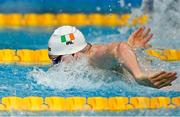 23 April 2021; Brendan Hyland of National Centre Dublin competes in the 100 metre butterfly on day four of the Irish National Swimming Team Trials at Sport Ireland National Aquatic Centre in the Sport Ireland Campus, Dublin. Photo by Brendan Moran/Sportsfile