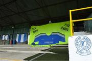 23 April 2021; A general view of banner on display in the stand before the SSE Airtricity League Premier Division match between Finn Harps and St Patrick's Athletic at Finn Park in Ballybofey, Donegal. Photo by Piaras Ó Mídheach/Sportsfile