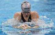 23 April 2021; Niamh Coyne of National Centre Dublin competes in the 200 metre breaststroke on day four of the Irish National Swimming Team Trials at Sport Ireland National Aquatic Centre in the Sport Ireland Campus, Dublin. Photo by Brendan Moran/Sportsfile