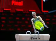 23 April 2021; Adam Steele of Ireland competes on the Pommel Horse in the men's artistic All-Around Final during day three of the 2021 European Championships in Artistic Gymnastics at St. Jakobshalle in Basel, Switzerland. Photo by Thomas Schreyer/Sportsfile