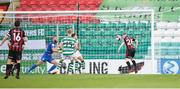23 April 2021; Ross Tierney of Bohemians scores his side's first goal during the SSE Airtricity League Premier Division match between Shamrock Rovers and Bohemians at Tallaght Stadium in Dublin. Photo by Eóin Noonan/Sportsfile