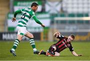 23 April 2021; Ross Tierney of Bohemians tackles Chris McCann of Shamrock Rovers during the SSE Airtricity League Premier Division match between Shamrock Rovers and Bohemians at Tallaght Stadium in Dublin. Photo by Eóin Noonan/Sportsfile