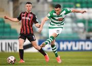 23 April 2021; Aaron Greene of Shamrock Rovers has a shot on goal, which subsequently goes wide, during the SSE Airtricity League Premier Division match between Shamrock Rovers and Bohemians at Tallaght Stadium in Dublin. Photo by Eóin Noonan/Sportsfile