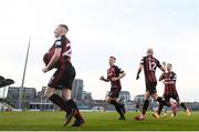 23 April 2021; Ross Tierney, left, of Bohemians celebrates after scoring his side's first goal during the SSE Airtricity League Premier Division match between Shamrock Rovers and Bohemians at Tallaght Stadium in Dublin. Photo by Stephen McCarthy/Sportsfile