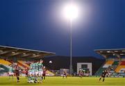 23 April 2021; Tyreke Wilson of Bohemians takes a free-kick during the SSE Airtricity League Premier Division match between Shamrock Rovers and Bohemians at Tallaght Stadium in Dublin. Photo by Eóin Noonan/Sportsfile