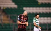 23 April 2021; Georgie Kelly of Bohemians reacts during the SSE Airtricity League Premier Division match between Shamrock Rovers and Bohemians at Tallaght Stadium in Dublin. Photo by Eóin Noonan/Sportsfile