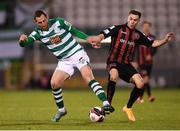 23 April 2021; Chris McCann of Shamrock Rovers in action against Liam Burt of Bohemians during the SSE Airtricity League Premier Division match between Shamrock Rovers and Bohemians at Tallaght Stadium in Dublin. Photo by Eóin Noonan/Sportsfile