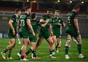 23 April 2021; Caolin Blade of Connacht is congratulated by teammates after scoring his side's second try during the Guinness PRO14 Rainbow Cup match between Ulster and Connacht at the Kingspan Stadium in Belfast. Photo by David Fitzgerald/Sportsfile