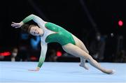 23 April 2021; Emma Slevin of Ireland competes on the floor in the women's artistic All-Around Final during day three of the 2021 European Championships in Artistic Gymnastics at St. Jakobshalle in Basel, Switzerland. Photo by Thomas Schreyer/Sportsfile