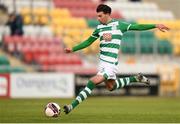 23 April 2021; Danny Mandroiu of Shamrock Rovers has a shot on goal during the SSE Airtricity League Premier Division match between Shamrock Rovers and Bohemians at Tallaght Stadium in Dublin. Photo by Eóin Noonan/Sportsfile
