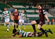23 April 2021; Roberto Lopes of Shamrock Rovers in action against Ross Tierney of Bohemians during the SSE Airtricity League Premier Division match between Shamrock Rovers and Bohemians at Tallaght Stadium in Dublin. Photo by Eóin Noonan/Sportsfile