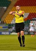 23 April 2021; Referee Paul McLaughlin during the SSE Airtricity League Premier Division match between Shamrock Rovers and Bohemians at Tallaght Stadium in Dublin. Photo by Eóin Noonan/Sportsfile