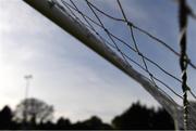 23 April 2021; A detailed view of the goal net before the SSE Airtricity League First Division match between Cabinteely and Shelbourne at Stradbrook Park in Blackrock, Dublin. Photo by Sam Barnes/Sportsfile