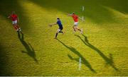 24 April 2021; Garry Ringrose of Leinster in action against Keith Earls, left, and Chris Farrell of Munster during the Guinness PRO14 Rainbow Cup match between Leinster and Munster at the RDS Arena in Dublin. Photo by Stephen McCarthy/Sportsfile