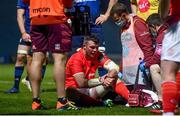 24 April 2021; Peter O'Mahony of Munster is treated for an injury during the Guinness PRO14 Rainbow Cup match between Leinster and Munster at the RDS Arena in Dublin. Photo by Sam Barnes/Sportsfile