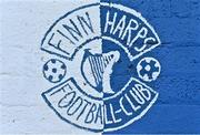 23 April 2021; The Finn Harps crest painted on a wall in the stand at the SSE Airtricity League Premier Division match between Finn Harps and St Patrick's Athletic at Finn Park in Ballybofey, Donegal. Photo by Piaras Ó Mídheach/Sportsfile