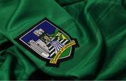 25 April 2021; A general view of the county crest on a jersey during a Limerick hurling squad portrait session at LIT Gaelic Grounds in Limerick. Photo by Piaras Ó Mídheach/Sportsfile