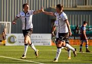 24 April 2021; David McMillan of Dundalk celebrates after scoring his side's first goal with team-mate Patrick McEleney, right, during the SSE Airtricity League Premier Division match between Dundalk and Drogheda United at Oriel Park in Dundalk, Louth. Photo by Ben McShane/Sportsfile