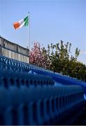 24 April 2021; A Tricolour flies above the empty South Stand before the Guinness PRO14 Rainbow Cup match between Leinster and Munster at RDS Arena in Dublin. Photo by Sam Barnes/Sportsfile